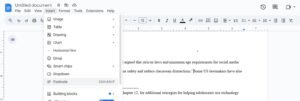 Footnotes Google Docs