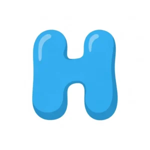 A blue bubble-style capital H from QuillBot's art generator