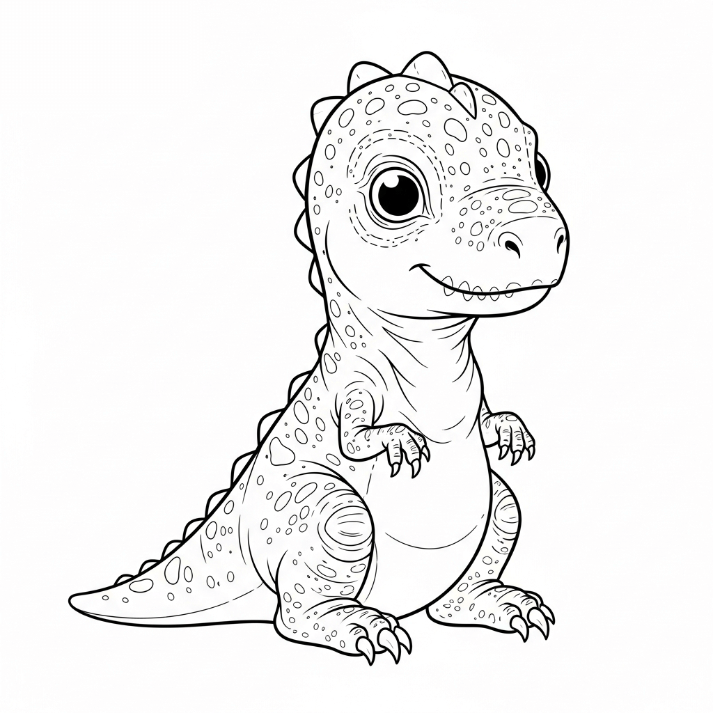 Ausmalbild von einem Baby-Dino