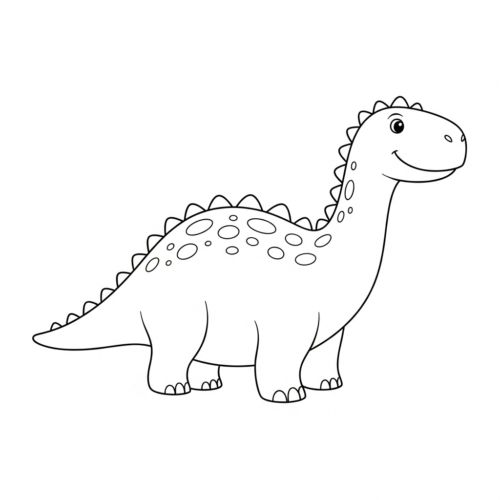 Einfaches Ausmalbild von einem Dinosaurier