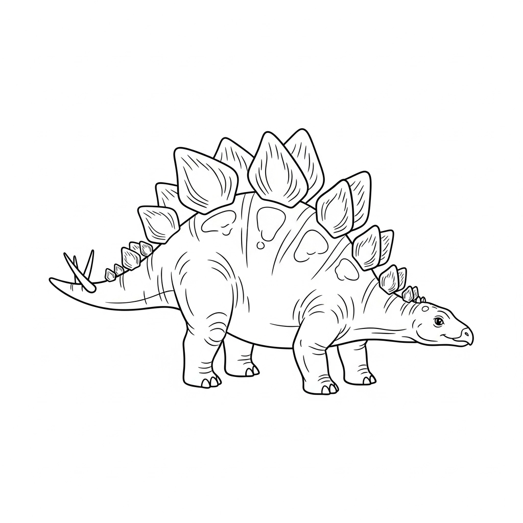 Einfaches Ausmalbild von einem Dinosaurier