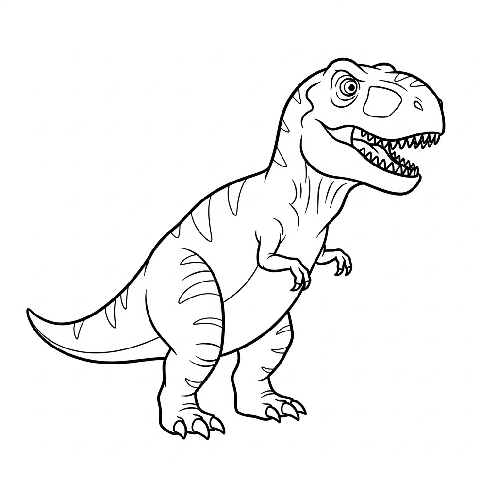 Einfaches Ausmalbild von einem Dinosaurier