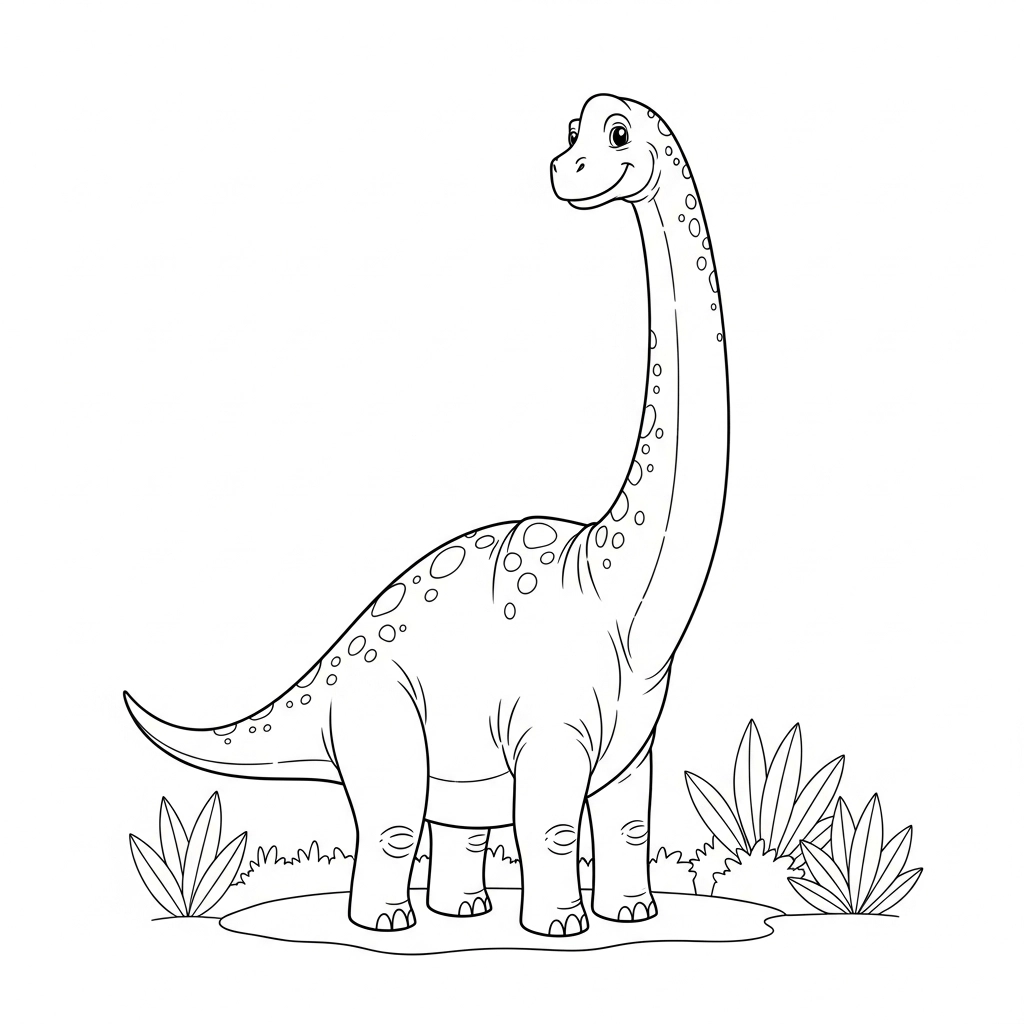 Einfaches Ausmalbild von einem Dinosaurier