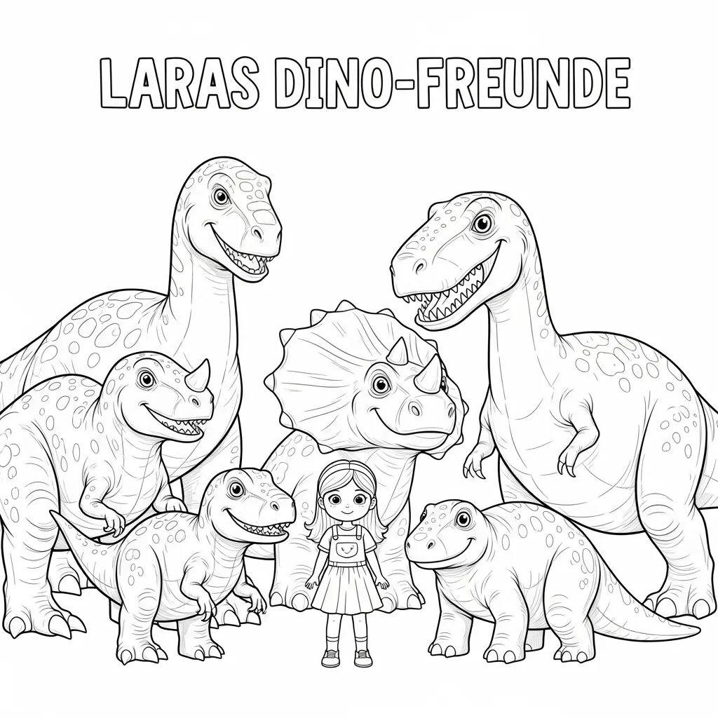 personalisiertes Dino-Ausmalbild