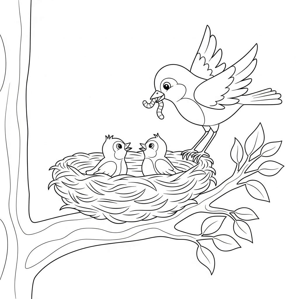Frühlings-Ausmalbild für Kinder