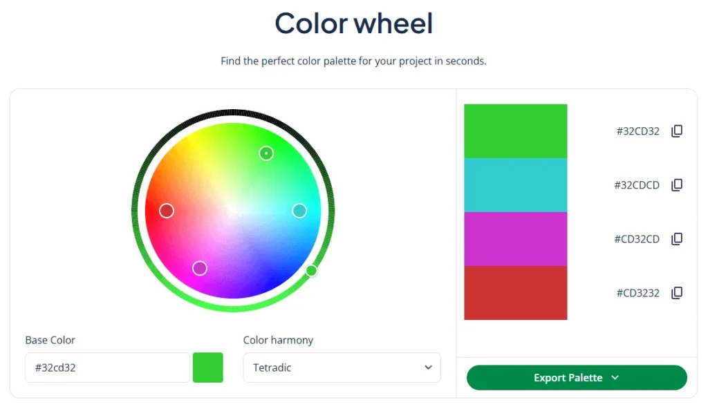 Quillbot color wheel lime green