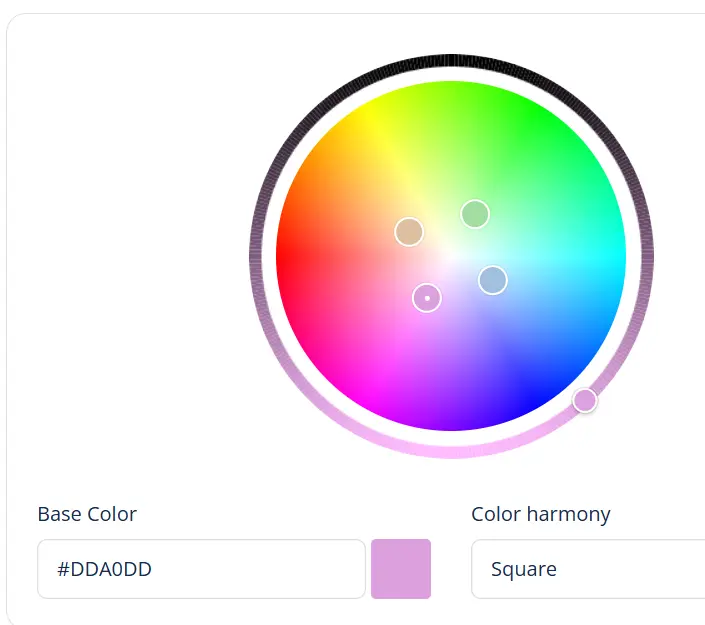 Purple in Quillbot's free online color wheel tool
