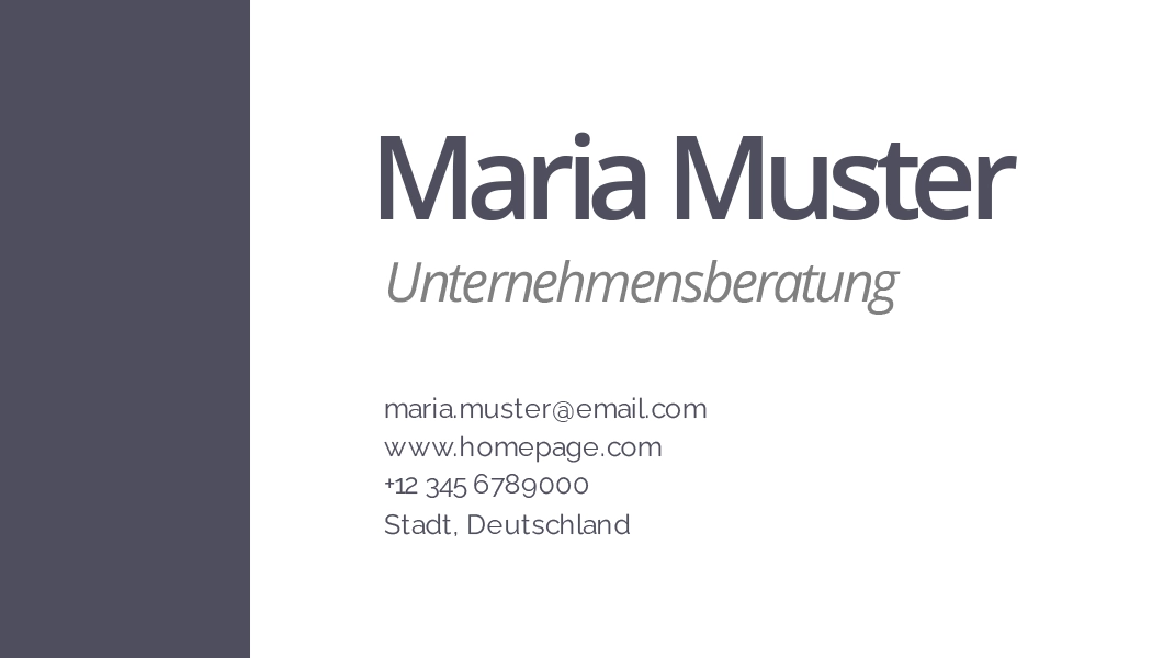 Visitenkarte mit klassischem Design