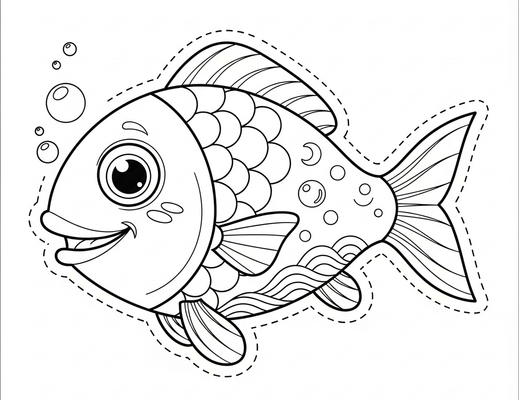 coloriage poisson d'avril a imprimer