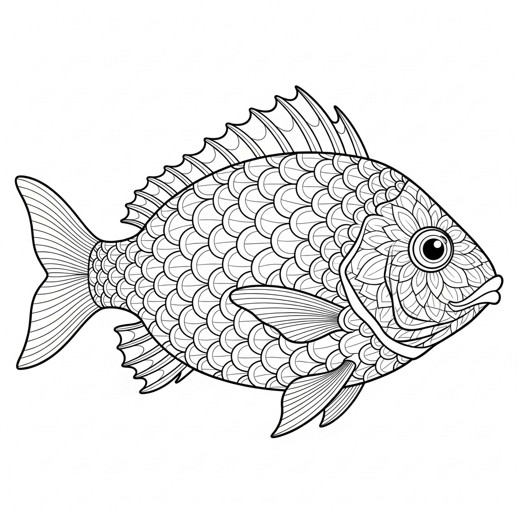 coloriage poisson d'avril complexe