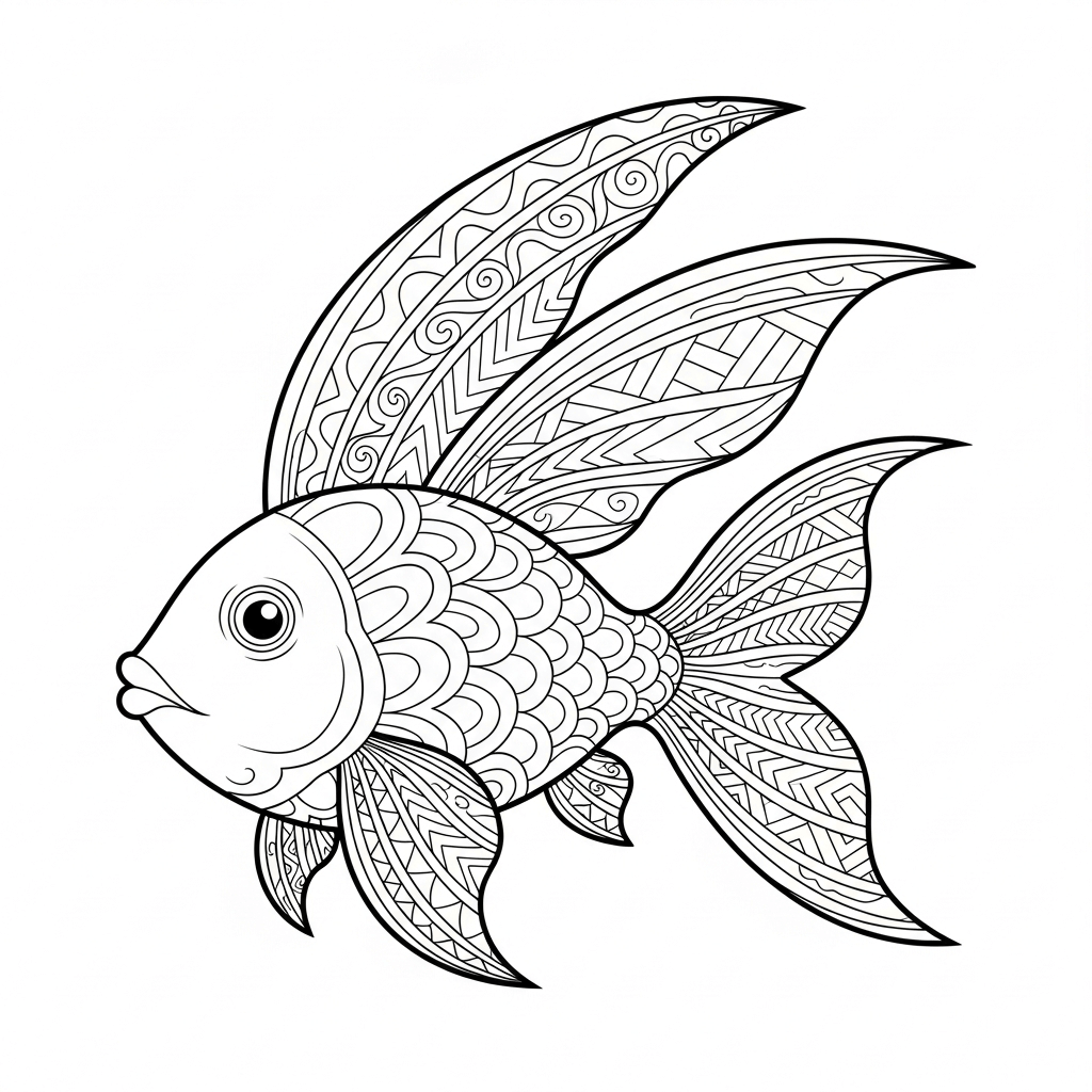coloriage poisson d'avril difficile