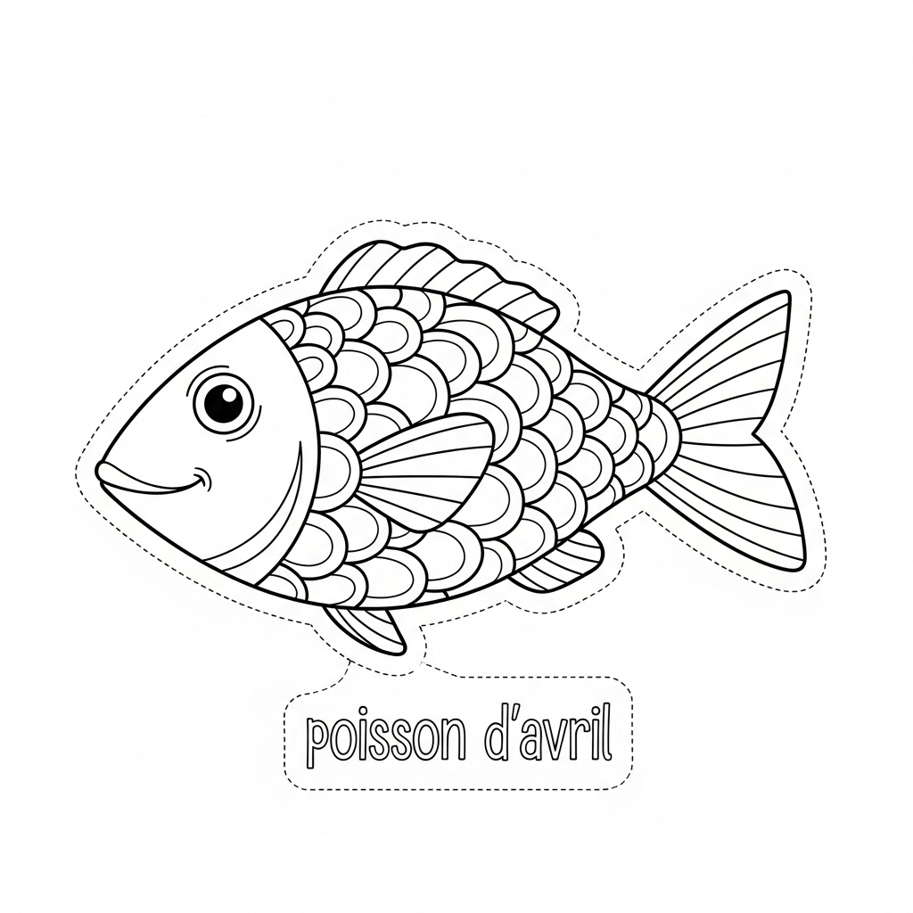 coloriage poisson d'avril en ligne