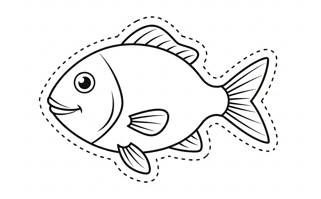 coloriage poisson d'avril enfant