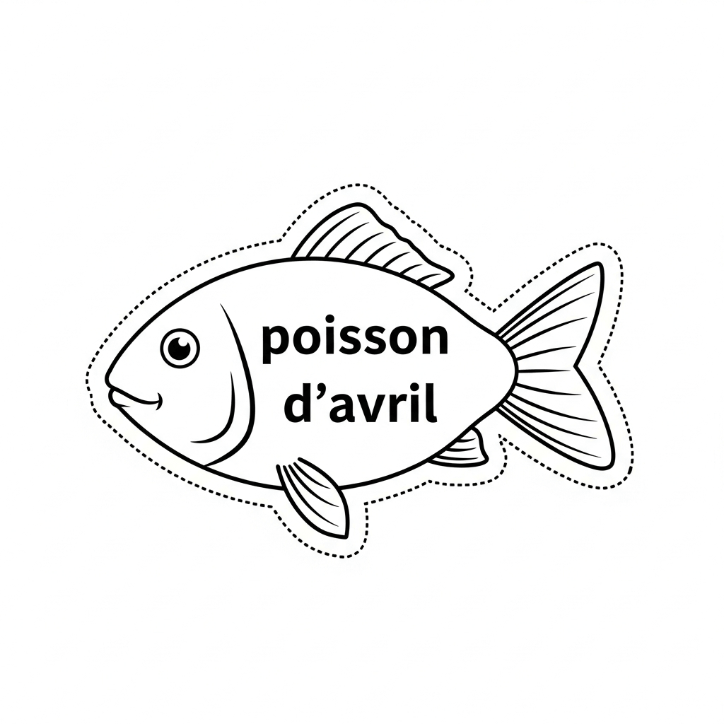 coloriage poisson d'avril enfants