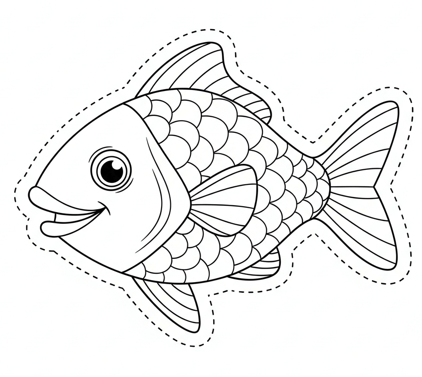 coloriage poisson d'avril imprimable