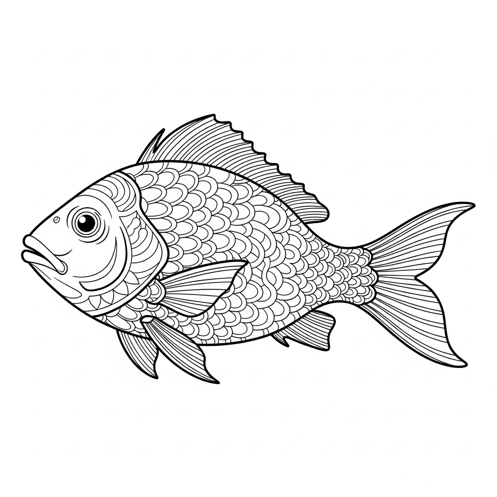 coloriage poisson d'avril mandala