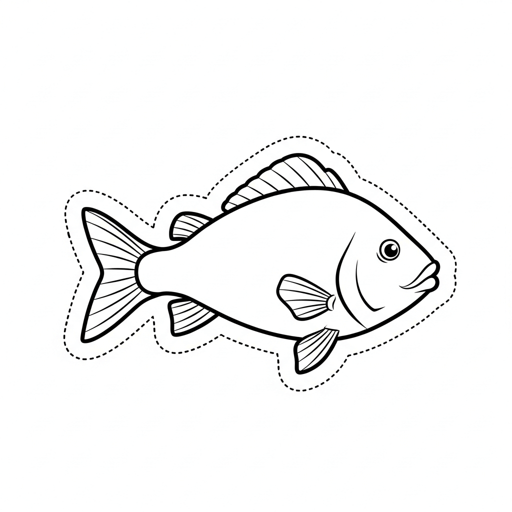 coloriage poisson d'avril simple