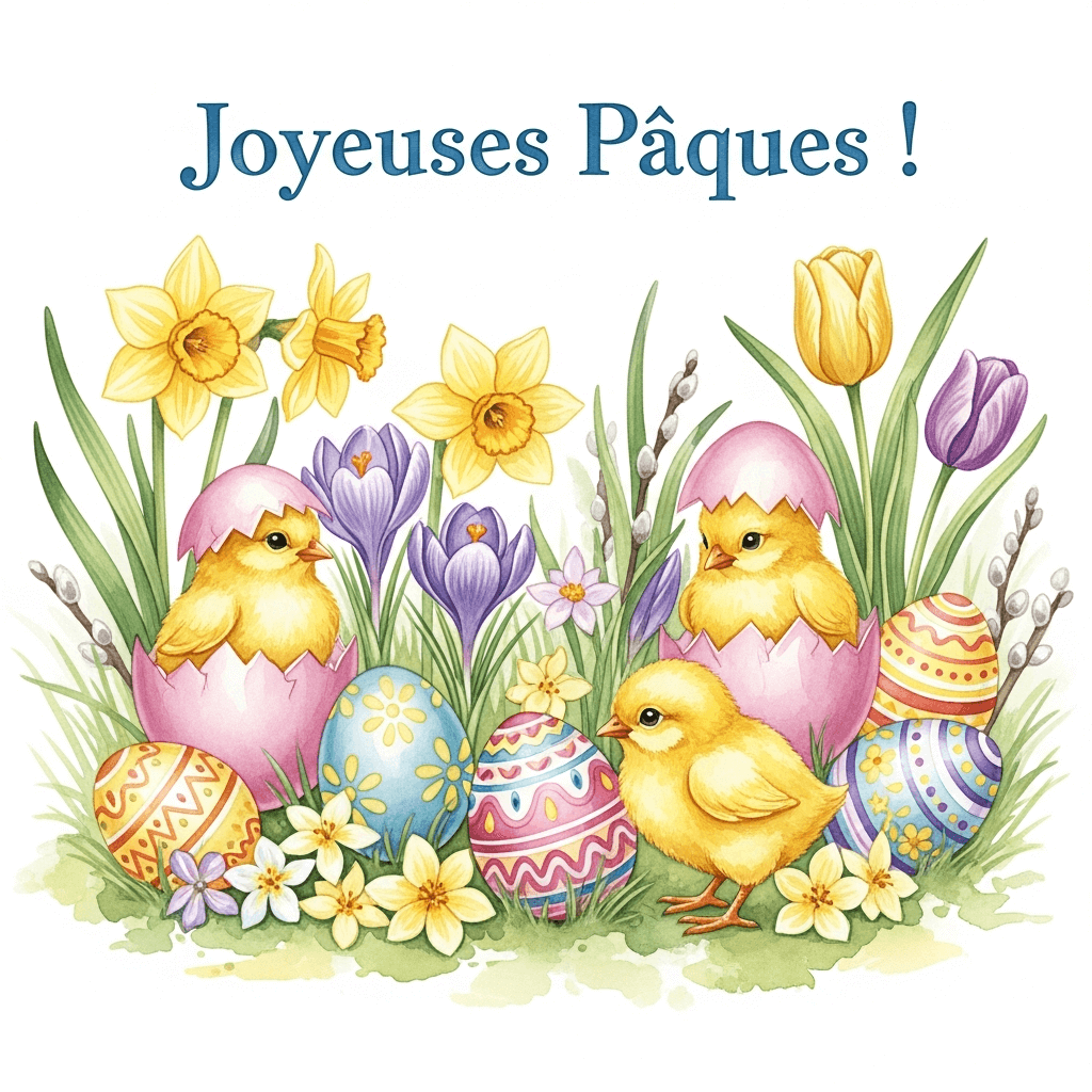 dessin paques poussins