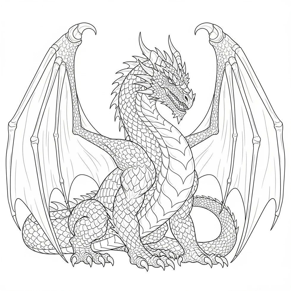 Drachen-Ausmalbild