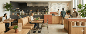 An example of a physical location, a brand asset