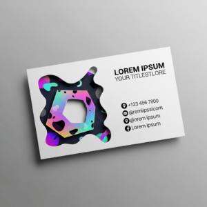 an experimental bsuiness card with abstract colors and shapes on it