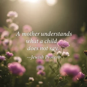 jewish proverb mothers day quote against a simple floral backdrop