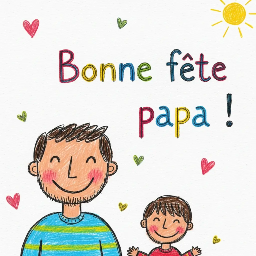 carte fête des pères dessin