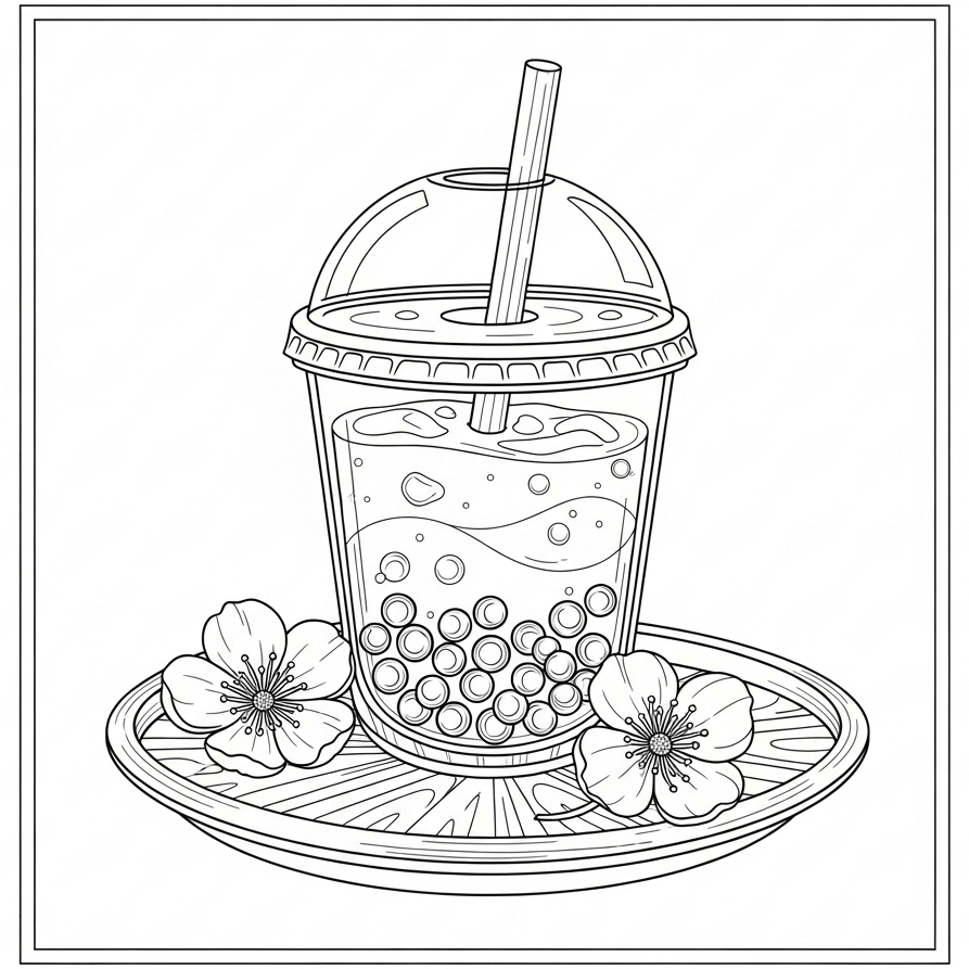 Bubble Tea auf Tablett