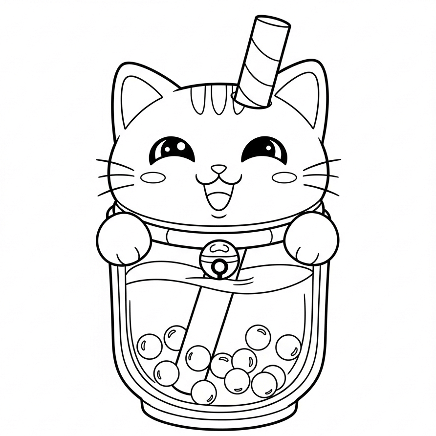 Bubble Tea Katze