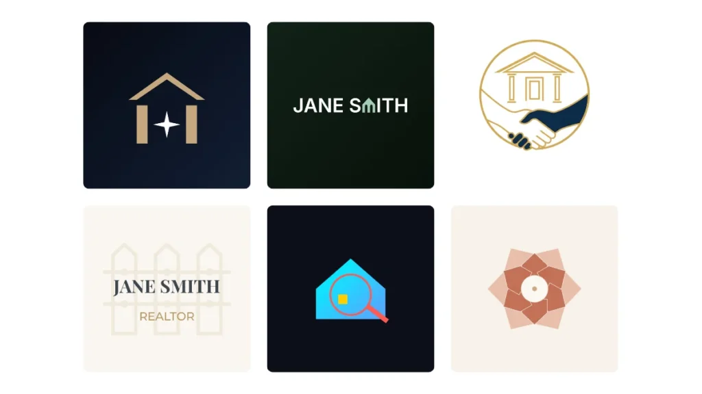 Real estate logos made with Quillbot's Logo Templates tool (quillbot.com)