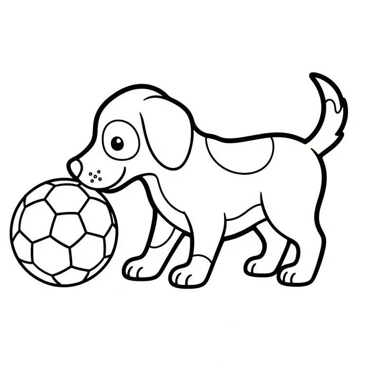 coloriage football chien