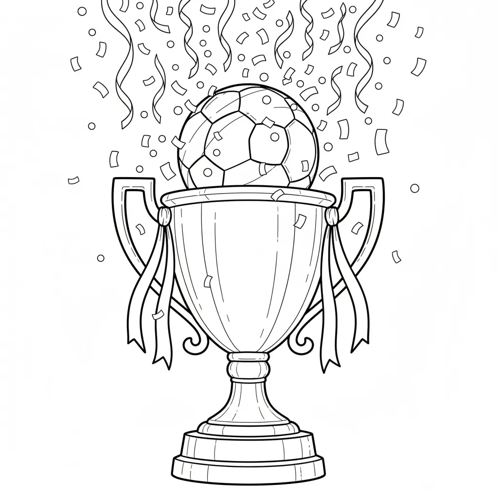 coloriage football coupe confettis
