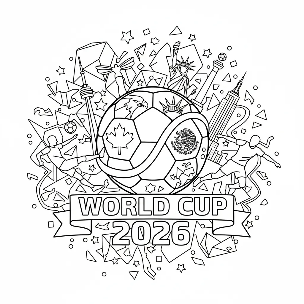 coloriage football coupe du monde 2026