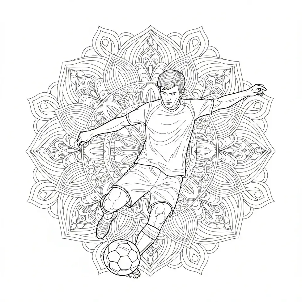coloriage football dessin adulte mandala