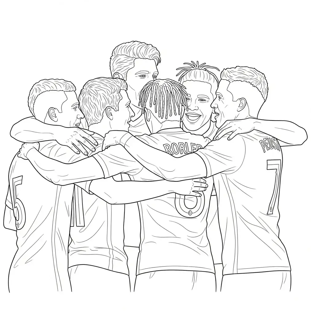 coloriage football equipe joueurs