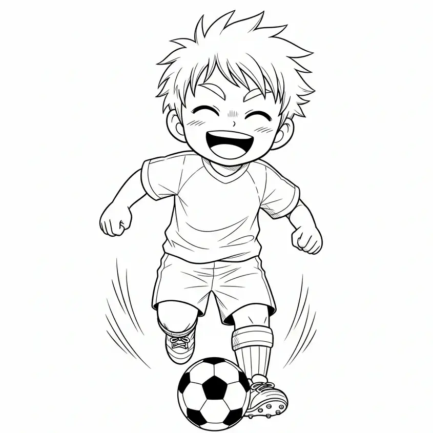 coloriage football garçon
