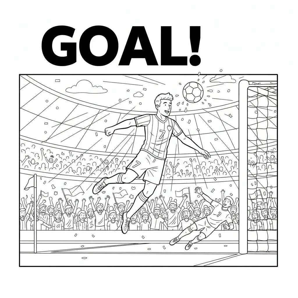 coloriage football goal victoire
