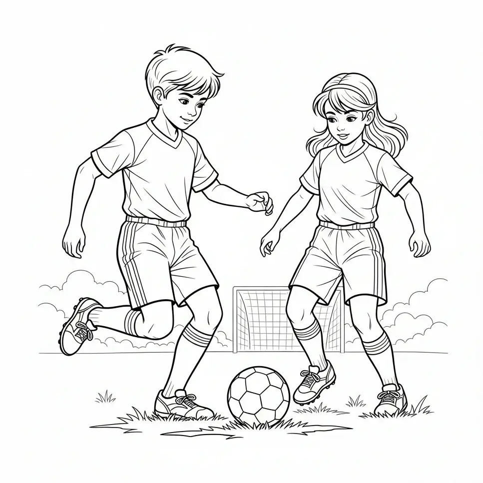coloriage football joueurs enfants