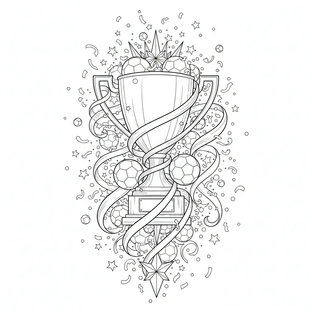 coloriage football trophee dessin