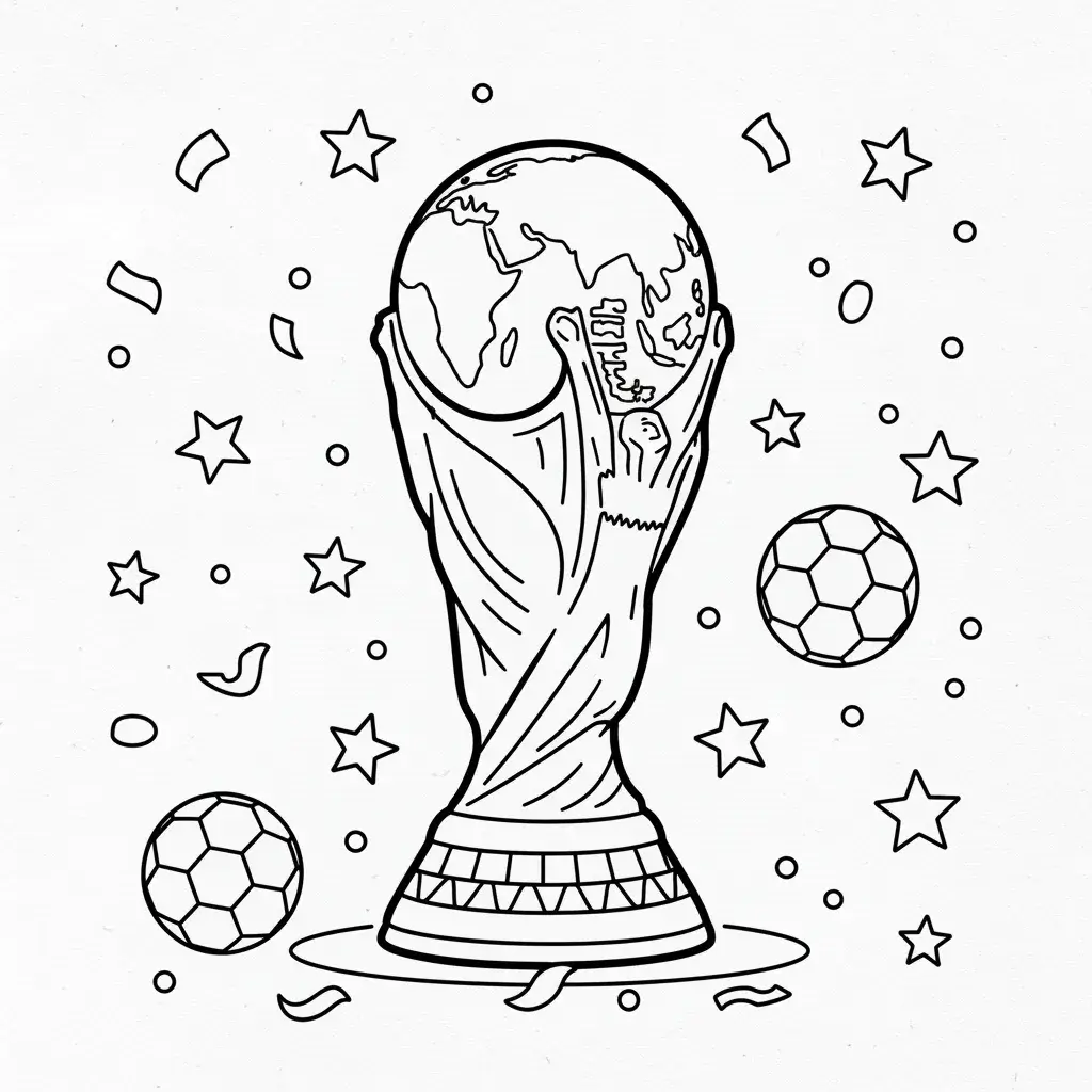 coloriage football trophee victoire