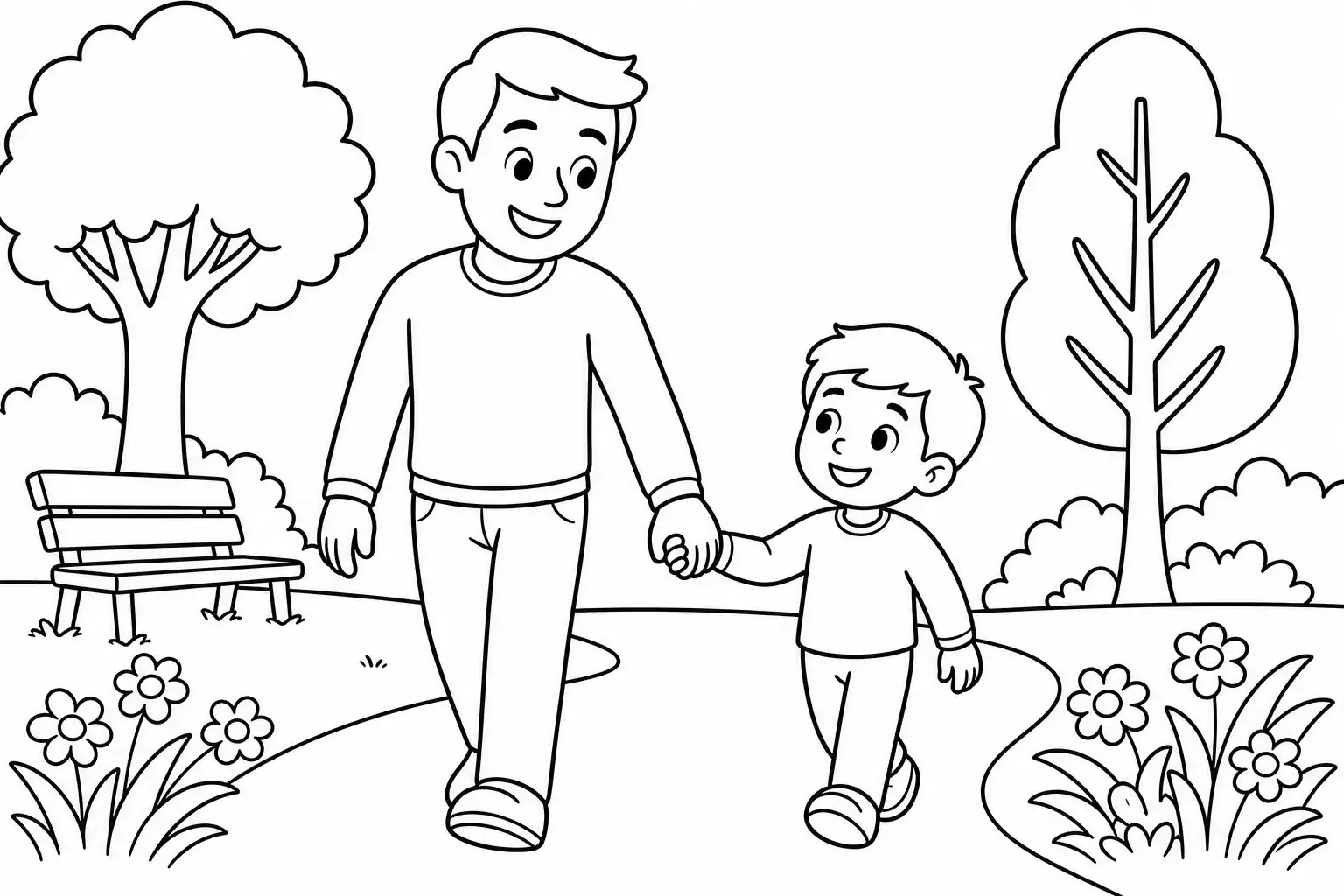 dessin fete des peres fete des peres enfant et papa
