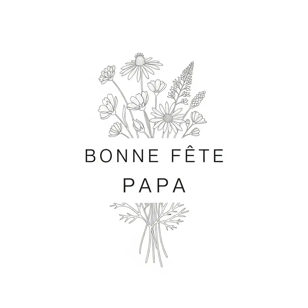 dessin fete des peres bouquet fleurs