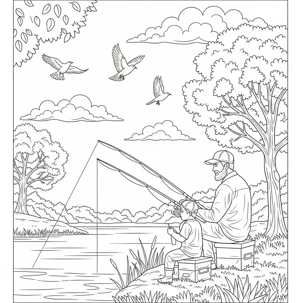 dessin fete des peres coloriage simple