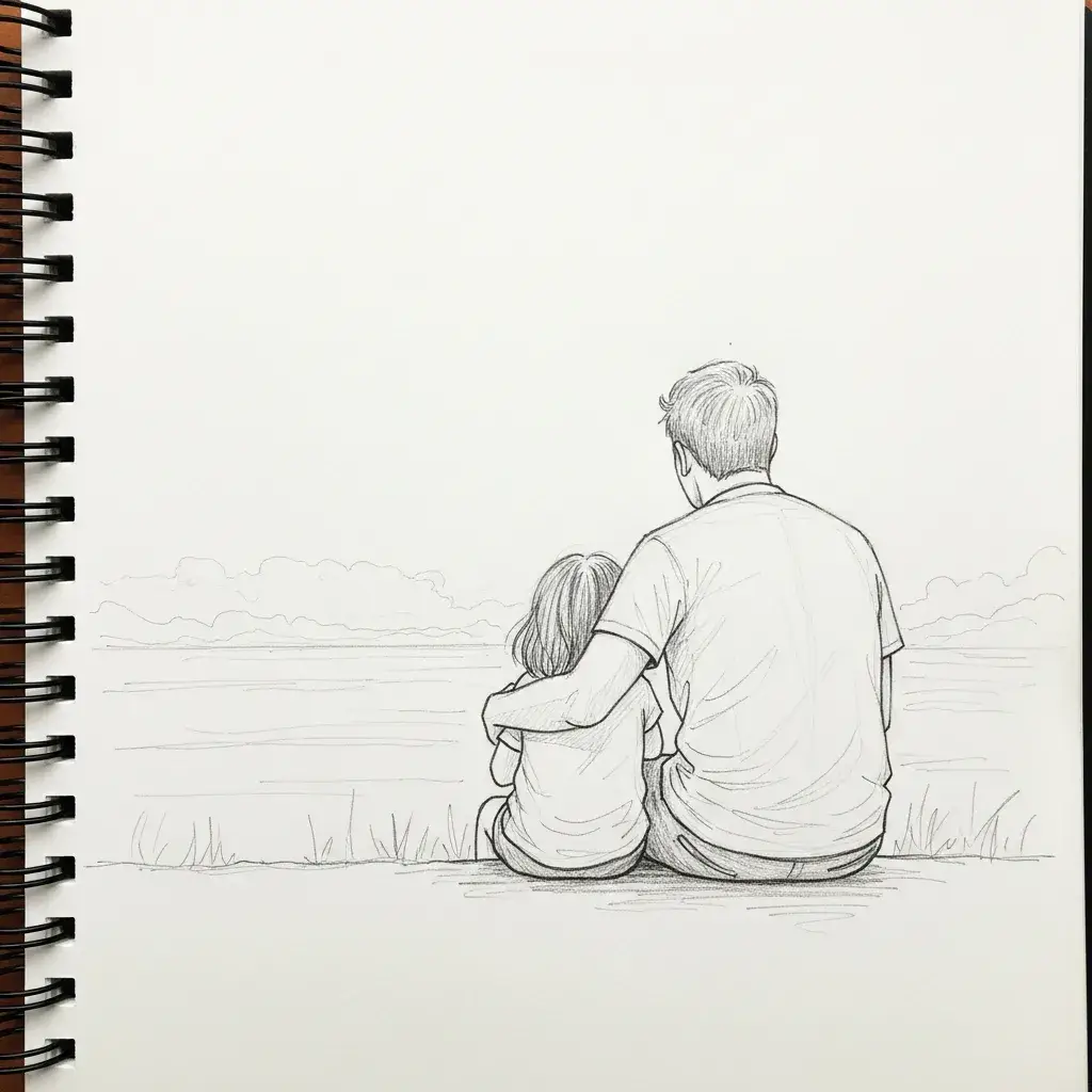 dessin fete des peres croquis enfant papa