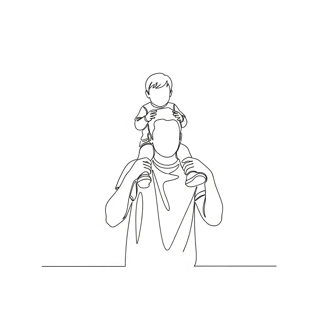 dessin fete des peres line art enfant