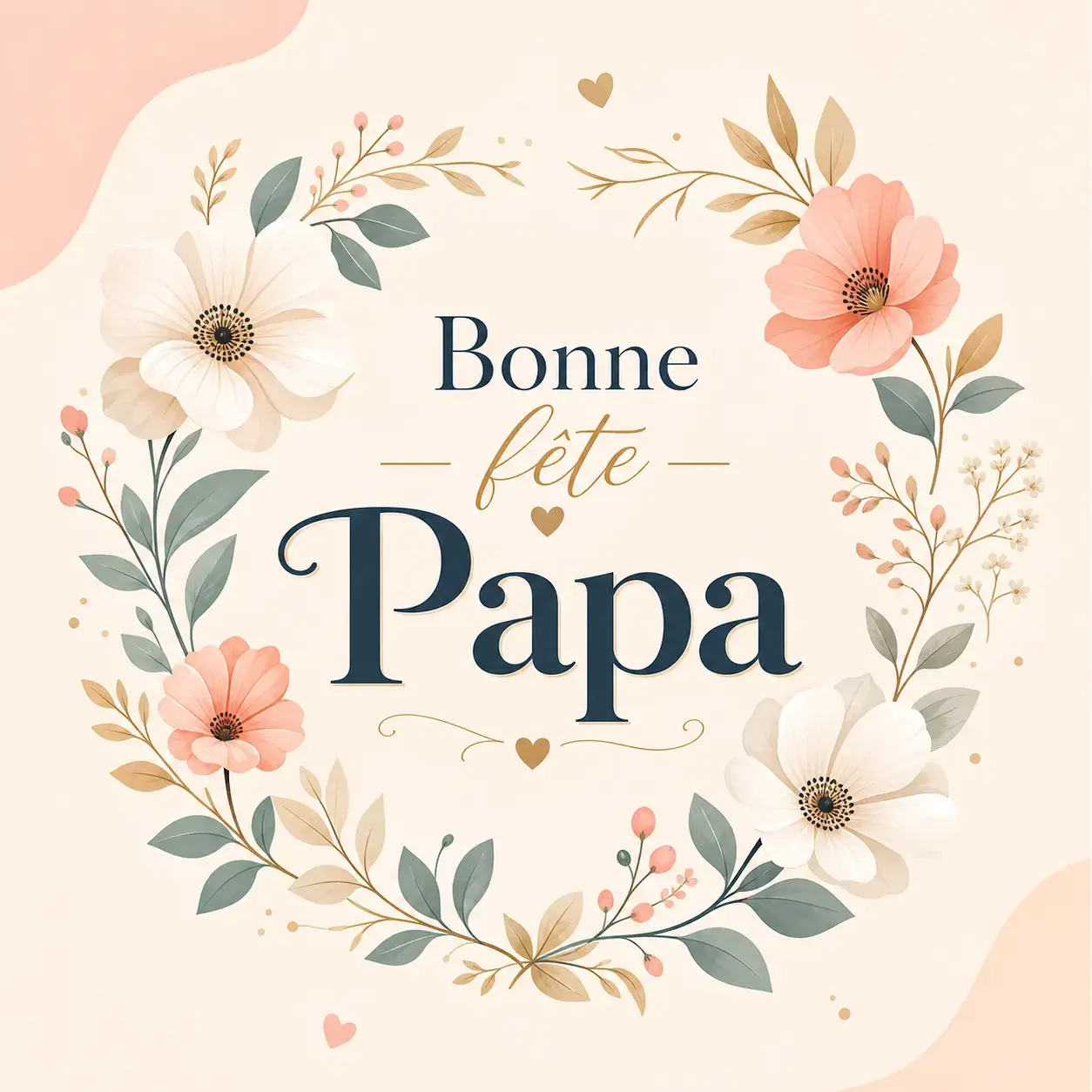 dessin fete des peres rose pastel fleurs