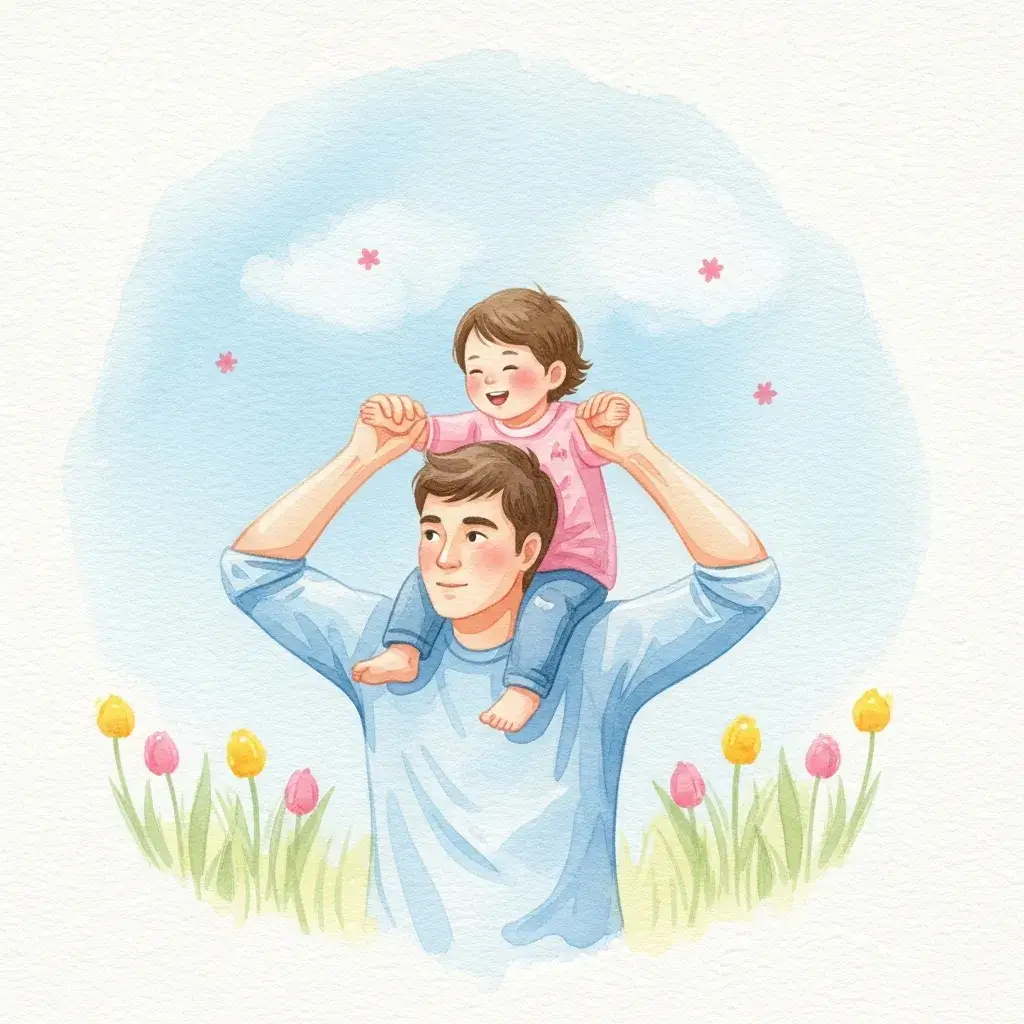 dessin fete des peres style aquarelle