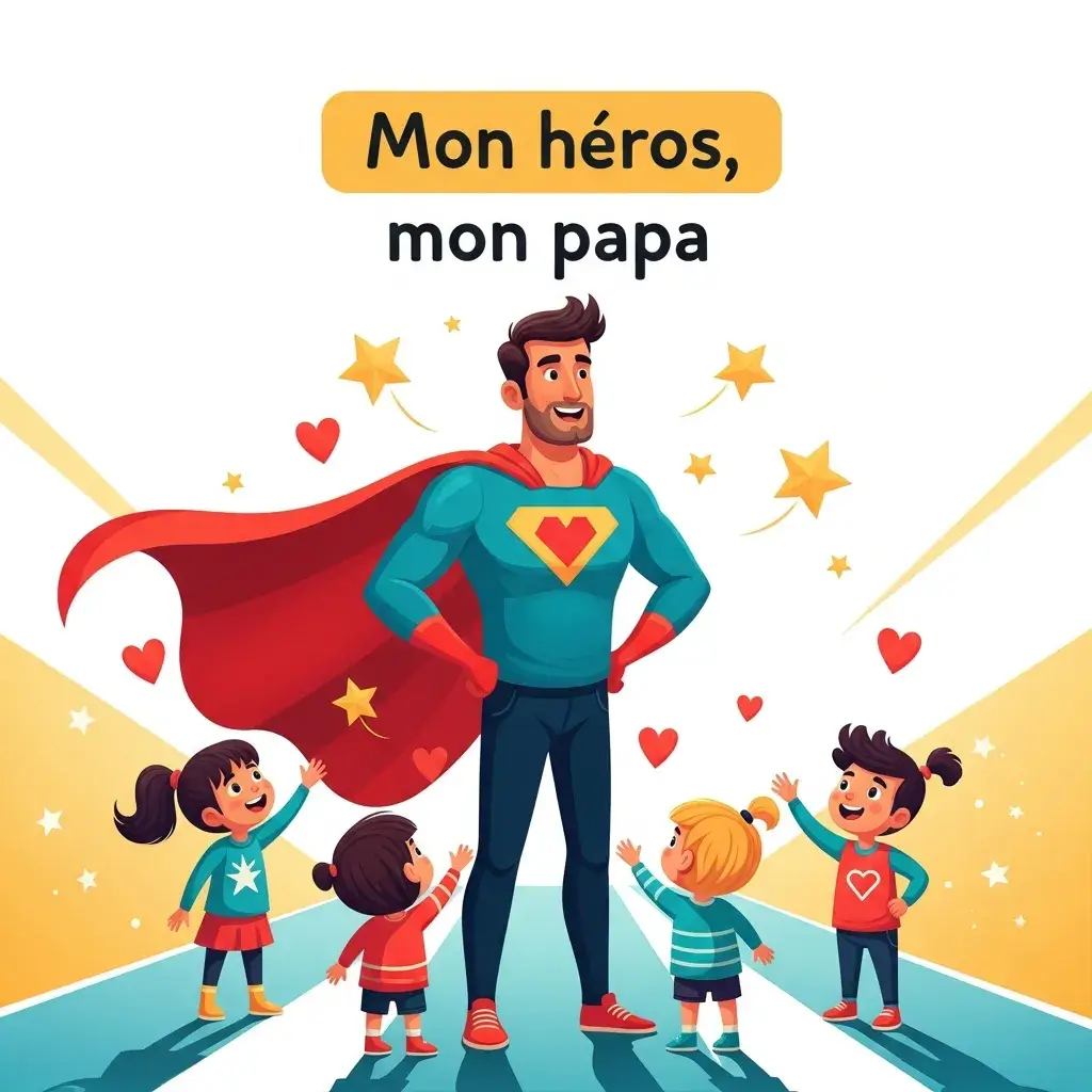 dessin fete des peres superheros